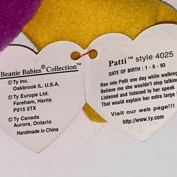 Ty Beanie Babies Patti The Platypus rare and original PVC pellets Style 4025 - Picture 4 of 7